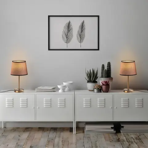 Eskitme Abajur Başlıklı Tekli Masa Lambası PER-5103-S