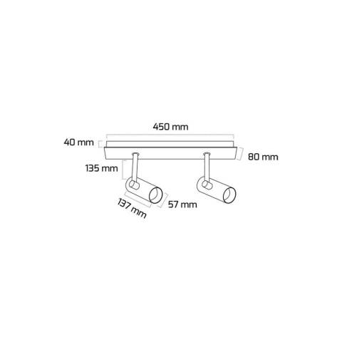 Goya Gy 1858-3 40 Watt Triac Dim Sıva Üzeri COB Ledli Armatür Beyaz - 2700K - Sarı