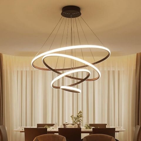 Sarkıt Led Avize 4lü Halka Pro PLA30104 Led Avize Siyah RAL9005 - 4000K - Ilık Beyaz
