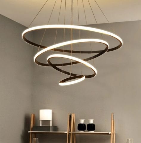 Sarkıt Led Avize 4lü Halka Pro PLA30104 Led Avize Siyah RAL9005 - 4000K - Ilık Beyaz
