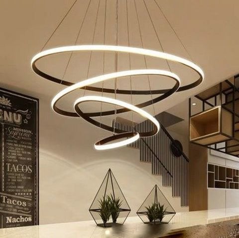 Sarkıt Led Avize 4lü Halka Pro PLA30104 Led Avize Siyah RAL9005 - 4000K - Ilık Beyaz