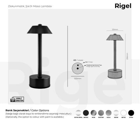 Şarjlı Masa Lambası Rigel Premium