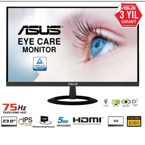 ASUS 23'' IPS VZ239HE 5MS 75HZ HDMI EV OFİS TİPİ MONİTÖR