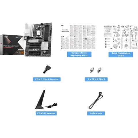 MSI PRO B840-P WIFI7 DDR5 HDMI USBC PCIE 4.0 AM5 ATX