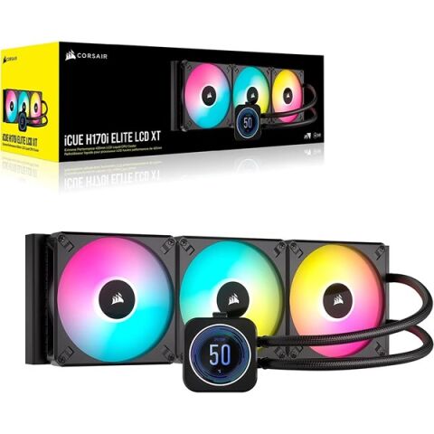 CORSAIR 420MM H170i LCD XT ELITE CW-9060076-WW RGB SIVI SOĞUTMALI AM5-1700P İŞLEMCİ FANI