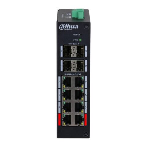 DAHUA 8port PoE 120w HS4412-8ET-120 10/100 4X SFP Yönetilebilir Endüstriyel Switch