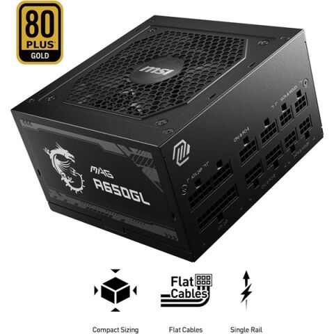 MSI 650W 80+ GOLD MAG A650GL POWER SUPPLY