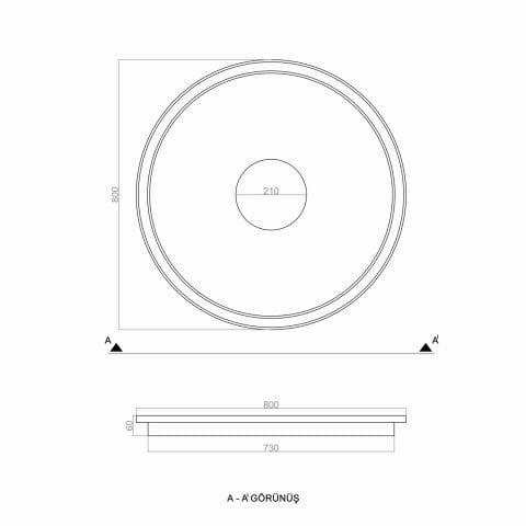 Plafonyer Led Avize PLA54106Y Eliptik
