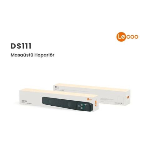 LENOVO LECOO DS111 Stereo USB+3.5mm Jack Siyah 6w RMS Soundbar Speaker