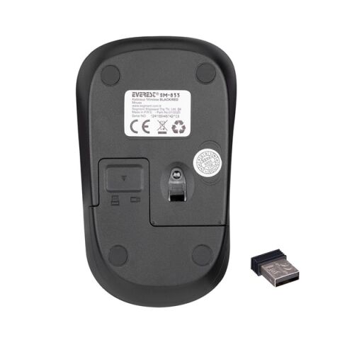 Everest SM-833 Usb Siyah/Kırmızı 1200dpi Optik Kablosuz Mouse