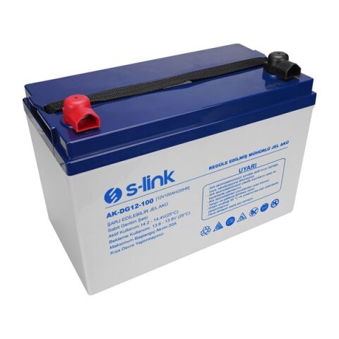 <![CDATA[S-link AK-DG12-100 12V 100Ah Nano Silikon Jel Akü]]>