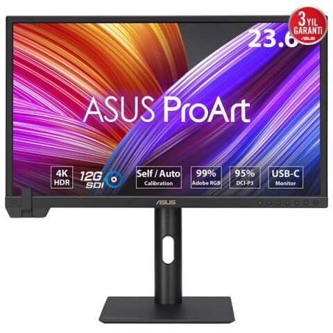 ASUS 23.6'' IPS PROART PA24US 5MS 60HZ HDMI-DP USBC PIVOT GRAFİK TASARIM MONİTÖRÜ 3840X2160