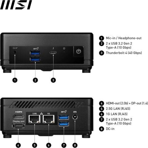 MSI CUBI 5 12M-406BEU CORE i5 1235U-16GB RAM-1TB NVME-FDOS MINI PC