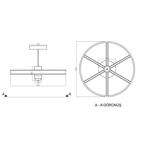 Sarkıt Led Avize Ritenis Pro PLA32078 Led Avize