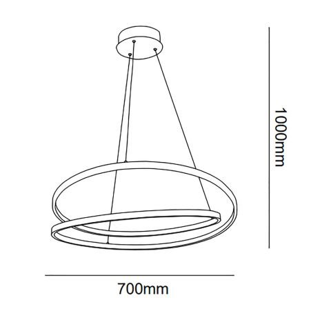 Sarkıt Led Avize Double Circle Pro PLA30035 Led Avize