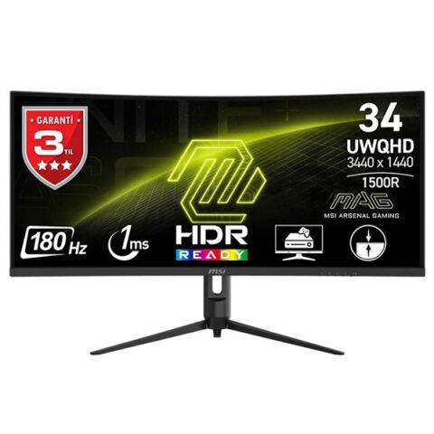MSI 34'' VA MAG 342CQR E2 1MS 180HZ HDMI-DP KAVISLI GAMING MONİTÖR 3440X1440