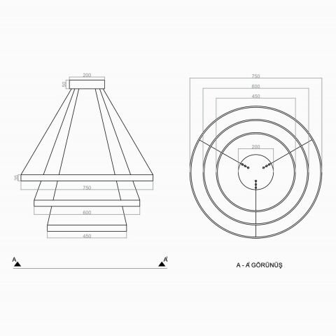 Sarkıt Led Avize Larga Pro PLA30001 Led Avize