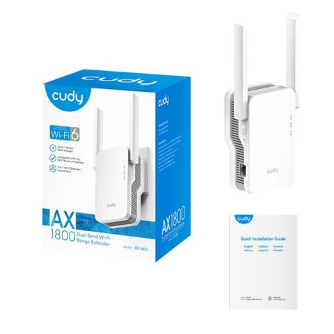 <![CDATA[CUDY RE1800 AX1800 Dual Band Mesafe Genişletici Priz Tipi]]>