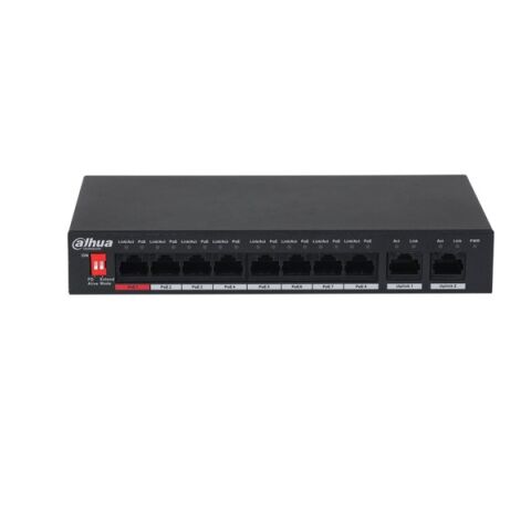 DAHUA 8port 96w FULL PoE DH-PFS3010-8ET-96 10/100 2X-Gigabit Yönetilemez Switch