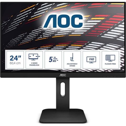 AOC 23.8'' IPS 24P1 5MS 60Hz DVI-HDMI-DP Kurumsal Monitör Çerçevesiz