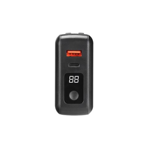 S-link G225 20000mAh Lightning+Type-C Kablolu Powerbank Siyah PD22.5W LCD AC Prizli Taşınabilir Pil Şarj Cihazı