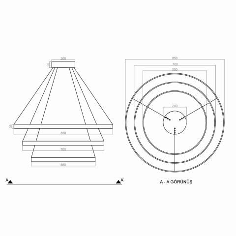 Sarkıt Led Avize Larga PLA30002 Led Avize