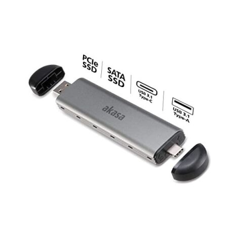 AKASA USB 3.1 AK-ENU3M2-04 NVMe M2 Harddisk Kutusu Gümüş