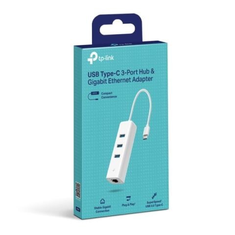 TP-LINK UE330C USB Type-C 3-Port Hub ve Gigabit Ethernet Adaptörü