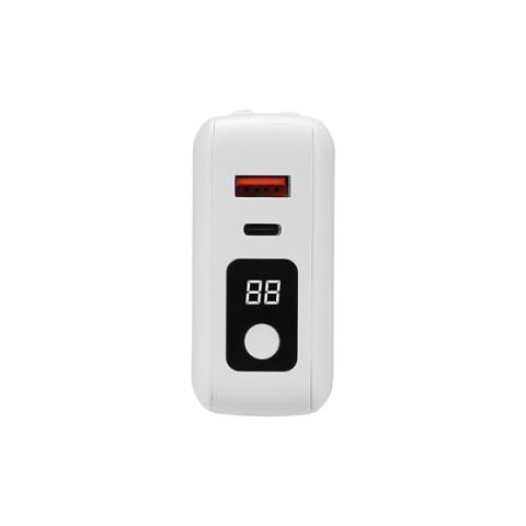 <![CDATA[S-link G225 20000mAh Lightning+Type-C Kablolu Powerbank Beyaz PD22.5W LCD AC Prizli Taşınabilir Pil Şarj Cihazı]]>
