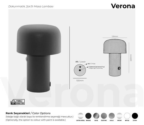 Şarjlı Masa Lambası Verona Premium