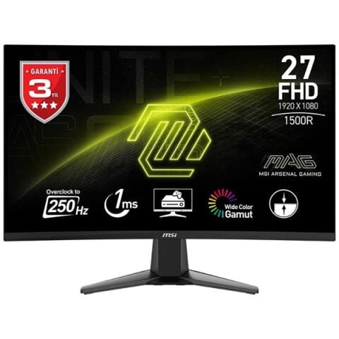 MSI 27'' VA MAG 27C6X 1MS 250HZ HDMI-DP KAVISLI GAMING MONİTÖR