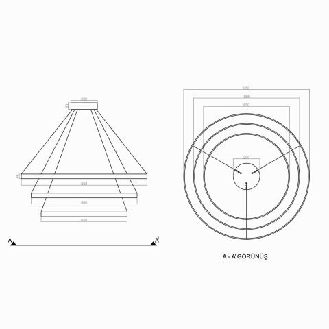 Sarkıt Led Avize Larga Pro PLA30003 Led Avize