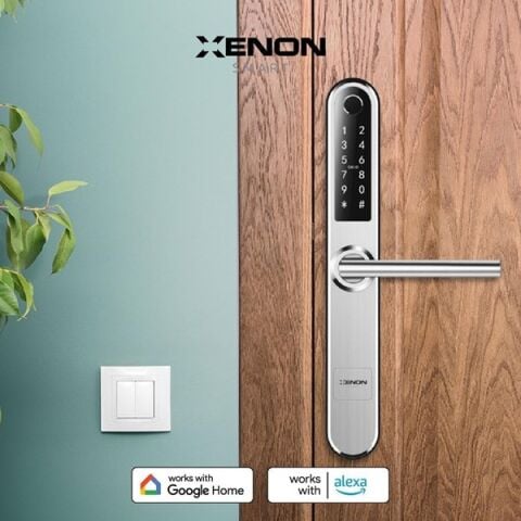 XENON SMART X8057 Akıllı Kapı Kilidi Parmak İzi Şifre Girişli Gümüş