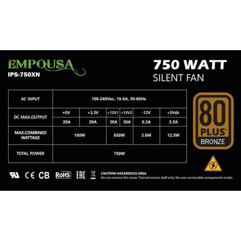 INCA 750W 80+ BRONZE EMPOUSA IPS-750XN Power Supply