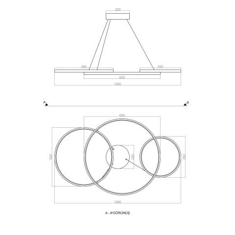 Sarkıt Led Avize Famous Planet Pro PLA30062 Led Avize