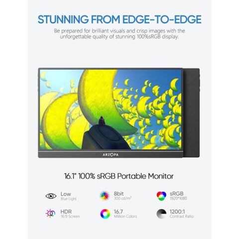 ARZOPA 16'' IPS Z1C 60Hz mHDMI-TYPE-C Grafik Tasarım Taşınabilir Monitör (1920 X 1080)