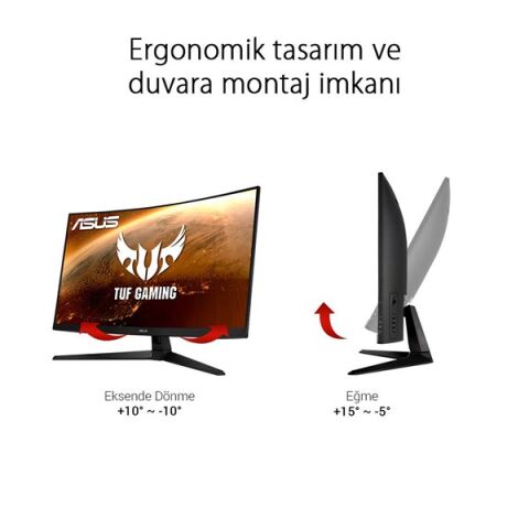 ASUS 31.5'' VA TUF GAMING VG32VQ1BR 1MS 165Hz HDMI-DP Kavisli Gaming Monitör (2560 X 1440) Outlet (Kutu Açık)