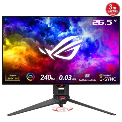 ASUS 26.5'' OLED ROG SWIFT PG27AQDM 0.03MS 240HZ HDMI-DP GAMING MONİTÖR 2560X1440