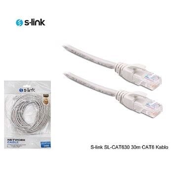 S-Lınk Sl-Cat630 30 Mt Utp Cat6 Patch Kablo Grı