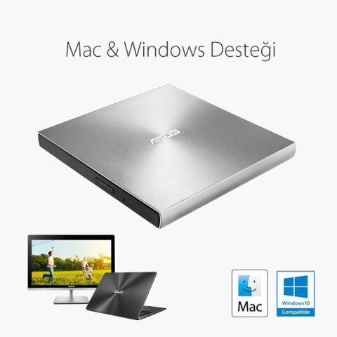 <![CDATA[Asus Zendrive-U5s Sdrw-08U5s-U Harici İnce Dvd Yazıcı  M-Disc Destekli  Metal Kasa]]>