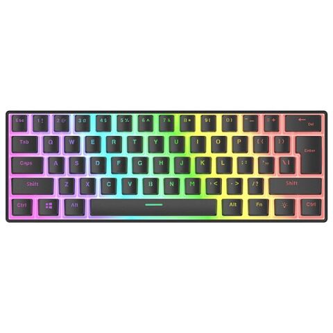 Rampage RADIANT K11 Siyah Type-C Bağlantılı RGB Puding Tuşlu US Layout Blue Switch Gaming Oyuncu Klavye