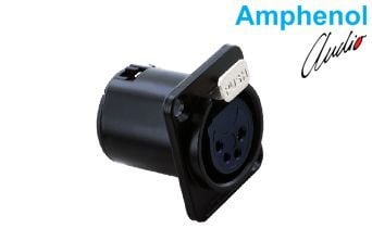 Amphenol AC4FDZB 4 Pin XLR Dişi Şase Konnektör - Siyah