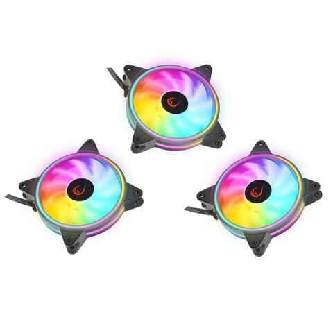 RAMPAGE COOLWIND F3 ARGB Fan + Kumanda 1200RPM Gaming Oyuncu Kasa Fan Kiti 3-lü paket