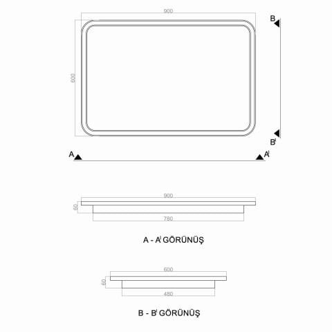 Plafonyer Led Avize PLA54103 Basis Antrasit RAL7016 - 6500K - Beyaz