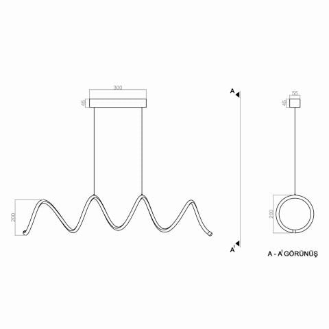 Sarkıt Led Avize  Parkur Spiral PLA80011 Led Avize