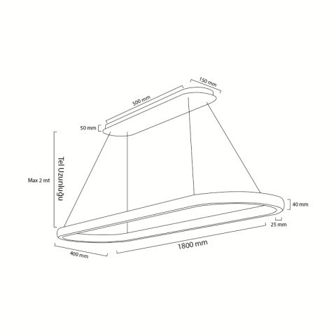 Goya Gy 8262-35x180 150 Watt Sarkıt Linear Armatür