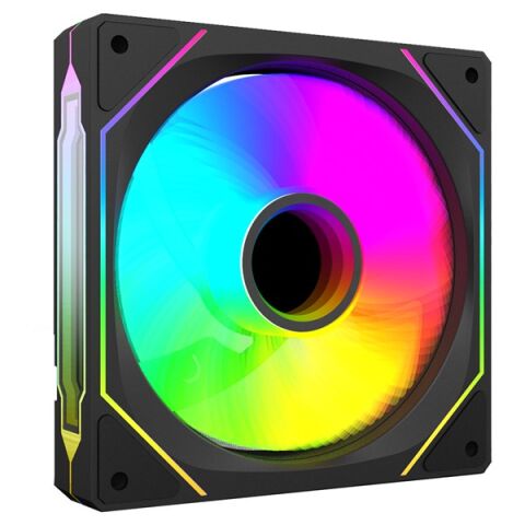 RAMPAGE 7C-120S Double Ring Aynalı ARGB Siyah Kasa Fanı