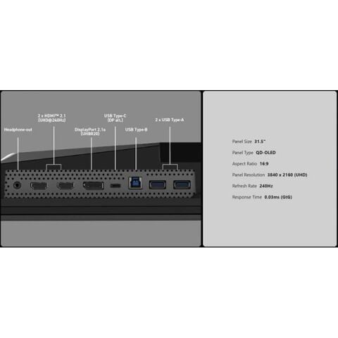 MSI 31.5 MPG 322URX QD-OLED 3840X2160(UHD) 16:9 FLAT 240HZ 0.03MS ADAPTIVE-SYNC GAMING MONITOR SİYAH