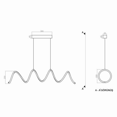 Sarkıt Led Avize  Parkur Spiral Pro PLA80011 Led Avize